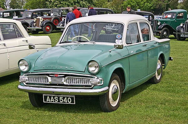 Hillman Minx Series IIIC. The "Audax" Minx (Series I to VI) was designed by Raymond Loewy.