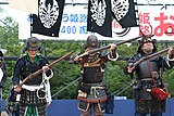 Recreadores con Tanegashima en el Festival del Castillo de Himeji