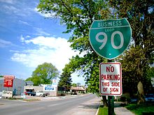 Interstate Hwy. 90 Business Loop (Oakland Avenue) runs through the center of Austin. I90AustinMN2006-05-20.JPG