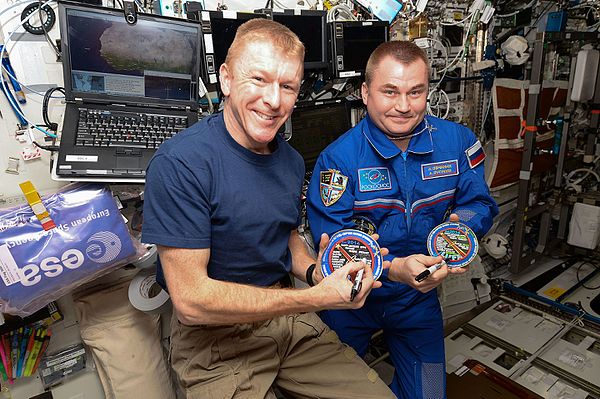 Ovchinin with Expedition 47 crewmate Tim Peake