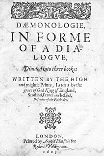 <i>Daemonologie</i> Book by King James VI/I of Scotland/England about demons