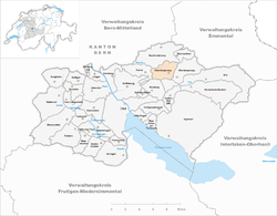 Harta e komunës Unterlangenegg në distriktin Thun
