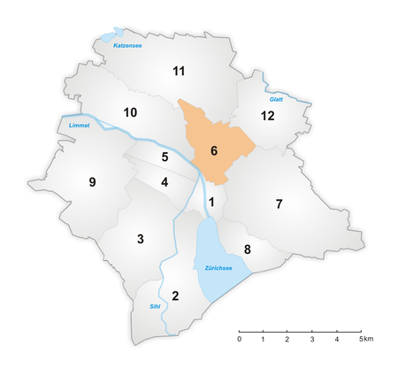 Karte Zürcher Stadtkreis 6