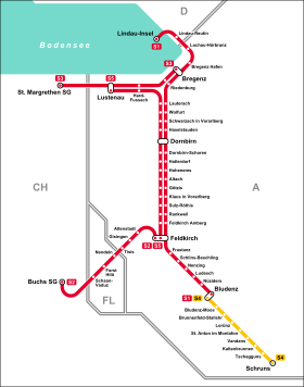 Vorarlberg S-Bahn bölümünün açıklayıcı görüntüsü
