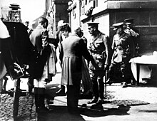 King George V and Queen Mary on a visit to the Corah factory in 1919 King george v and queen mary on visit to corah factory 1919.jpg