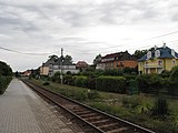 Čeština: Vlaková zastávka v Konstantinových Lázních. Okres Tachov, Česká republika.