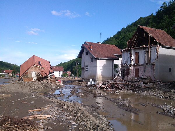 Destruction of Krupanj by a flood