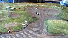 A model of the Norse settlement at L'Anse aux Meadows on the island of Newfoundland. The Norse settlement dates to c. 1000 CE. L'AnseAuxMeadowsModel.jpg