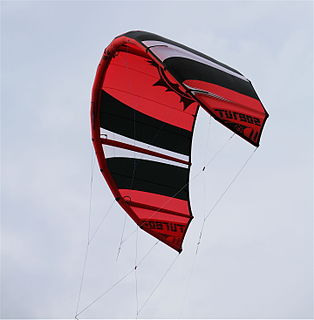 Leading edge inflatable kite Single skin kite with inflatable bladders providing structure