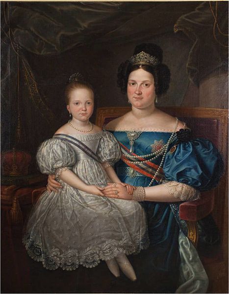 File:La reina niña Isabel II y su madre, María Cristina de Borbón (Universidad de Cádiz).jpg