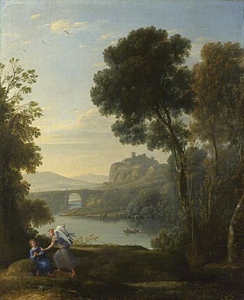 Landscape with Hagar and the Angel (1646 painting by Claude Lorrain) Landscape with Hagar and the Angel.jpg