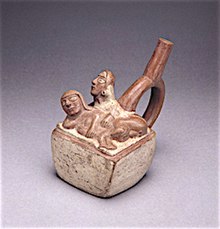 Man and woman having anal sex. Ceramic, Moche Culture. 300 C.E. Larco Museum Collection. Larcomuseumanalsex.jpg