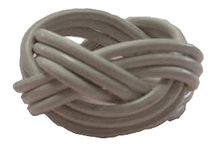 Lexden Woggle worn by PLTU attendees. The woggle is a five-Turk's head knot with three strands, and is usually made from white plastic insulated wire. Lexden woggle, made from white plastic insulated wire.png