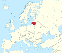 立陶宛響歐洲嘅位置（紅色）