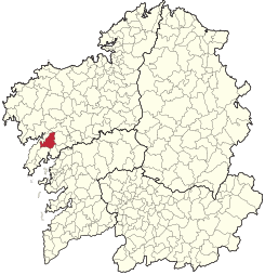 Extensión del término municipal de Lousame en Galicia.