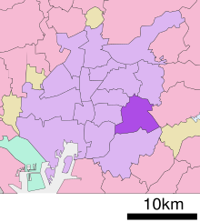 Localização do distrito de Tempaku, cidade de Nagoya, prefeitura de Aichi, Japão.