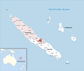 Posizione del comune (in rosso) all'interno della Nuova Caledonia