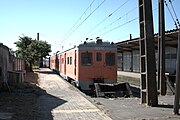 Locomotora AES-17 estacionada en la estación El Arenal, Talcahuano. Concepción, diciembre de 2019