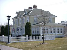 Local businessman Robert F. Jones built his home to resemble a replica of Longfellow's house. Longfellow never lived in it or ever saw it. Longfellow House.JPG