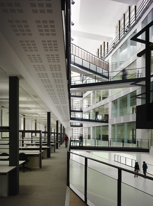 The atrium inside the £38m Manchester Institute of Biotechnology