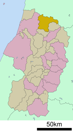 Mamurogawa okulunun Yamagata Prefecture şehrindeki konumu