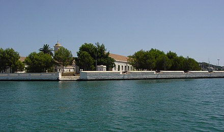 Careening wharf and storehouses built by the Royal Navy in the 1760s, Illa Pinto, Port Mahon, Menorca.