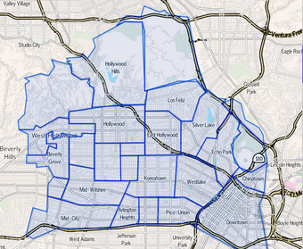 Central Los Angeles as mapped by the Los Angeles Times