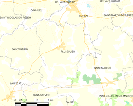 Mapa obce Plussulien