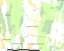 Mapa obce Rennes-sur-Loue