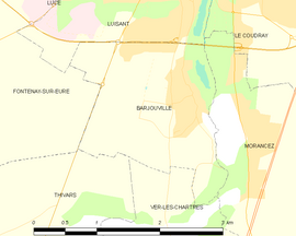 Mapa obce Barjouville