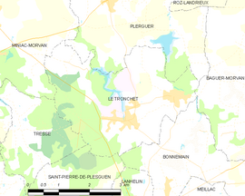 Mapa obce Le Tronchet