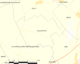 Mapa obce Villexanton