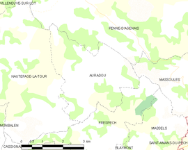 Mapa obce Auradou