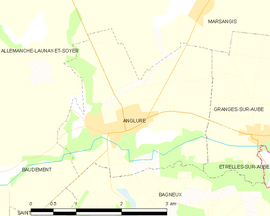 Mapa obce Anglure