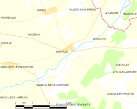 Mapa obce Harville