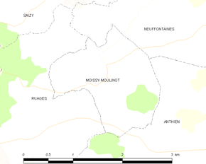 Poziția localității Moissy-Moulinot