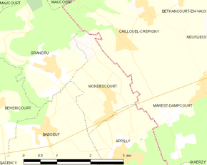 Poziția localității Mondescourt