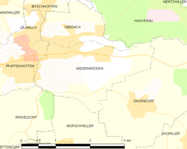 Mapa obce Niedermodern