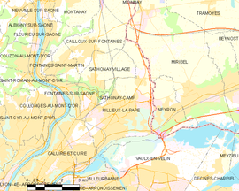 Mapa obce Rillieux-la-Pape