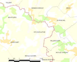 Mapa obce Vitz-sur-Authie