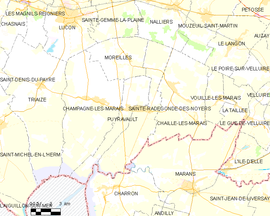 Mapa obce Sainte-Radégonde-des-Noyers