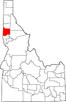 レイタ郡の位置を示したアイダホ州の地図