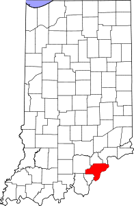 Map of Indiana highlighting Clark County.svg