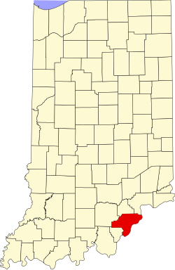 Karte von Clark County innerhalb von Indiana