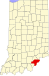 Map of Indiana highlighting Clark County Map of Indiana highlighting Clark County.svg