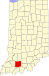 Map of Indiana highlighting Dubois County Map of Indiana highlighting Dubois County.svg