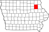 Map of Iowa highlighting Fayette County.svg