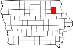 Karte von Fayette County innerhalb von Iowa