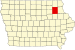 Map of Iowa highlighting Fayette County Map of Iowa highlighting Fayette County.svg