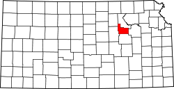 Map of Kansas highlighting Geary County.svg